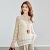 CARBAMMI Women's Lightweight Openwork Long Sleeve Knit Pullover Top