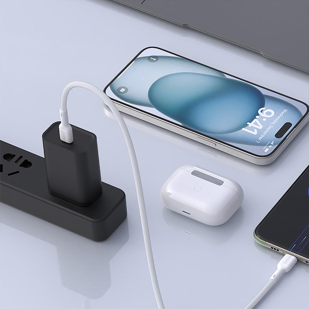 Kabel Przewód USB-C 65W 1m - Biały