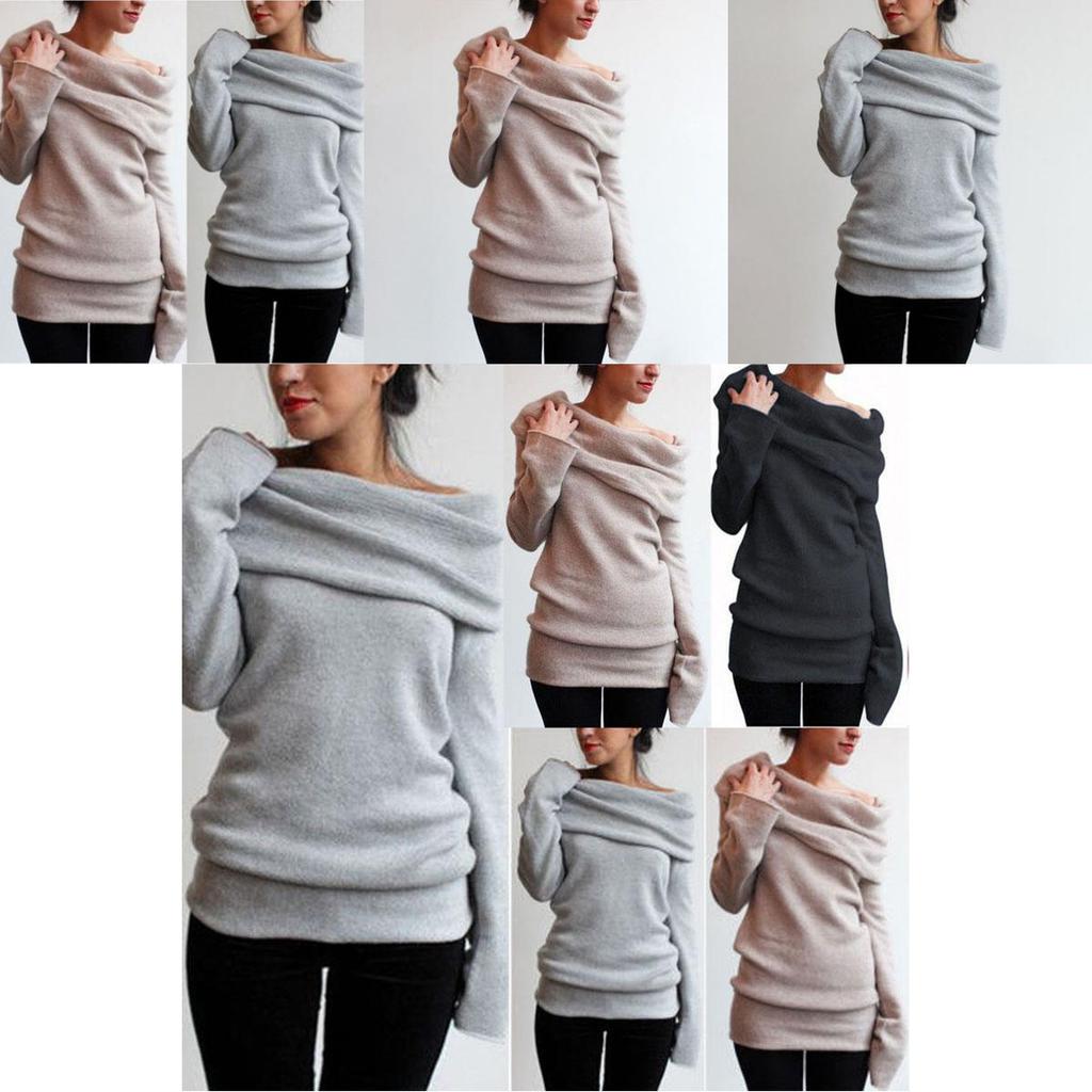 Luxurious Womens Off The Shoulder Sweatshirts Sweater With Timeless Winter Warmth
