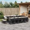 VidaXL Garden Dining Set 15 Pcs Cushions Black Braided Resin 3211710