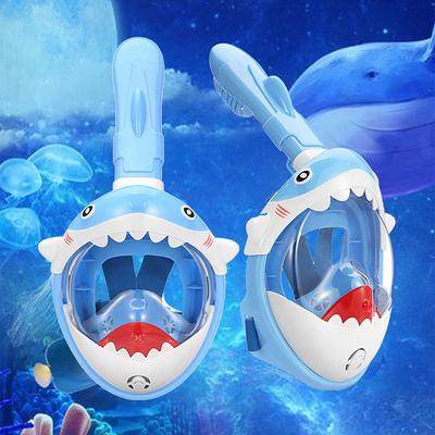 Kids Cartoon Full Face Snorkeling Mask Child Silicone Diving Mirror Anti Fog Detachable Dry Snorkeling Full Face Mask Set Scuba Diving Mask