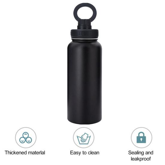 1000ML Insulated Bottle Food Grade 304 Stainless Steel High Temperature Resistant with Magnetic Rotary Phone Holder Portable Hot 12 Hours Cold 24