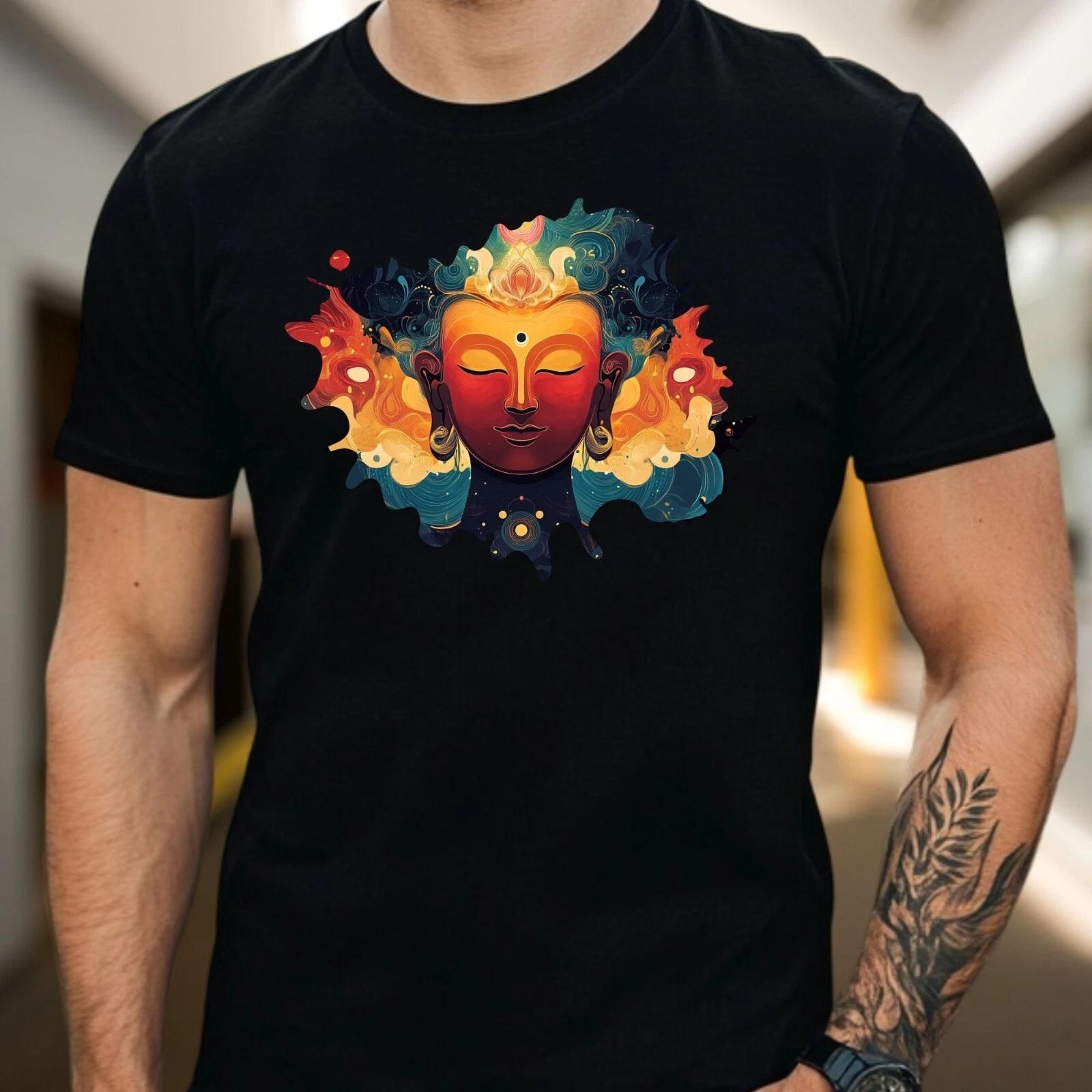 T-Shirt Herren Buddha Motiv Baumwolle Größe S bis 5XL XL