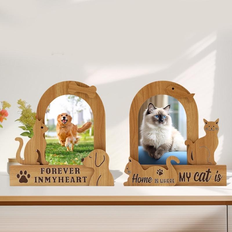 Natural Wood Pet Picture Frame Ideal For Decorating Home With Animal Photos Dog Cats Keepsakes Memorial Photo Frame