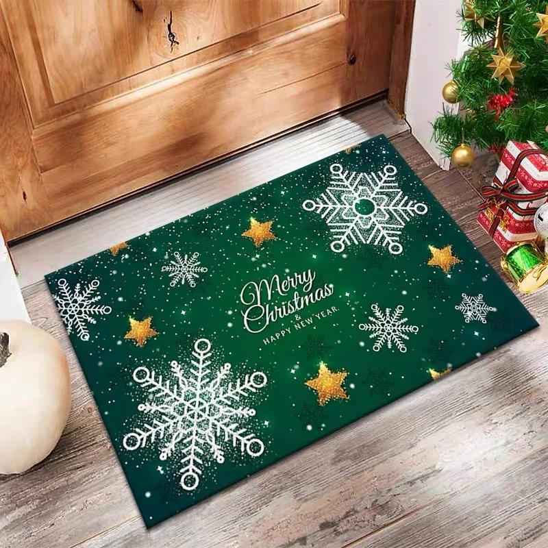 

Christmas Decoration Cartoon Crystal Velvet Carpet Non-slip Soft Living Room Bedroom Holiday Atmosphere Rug Home Decor 40X60CM(1.3X2FT