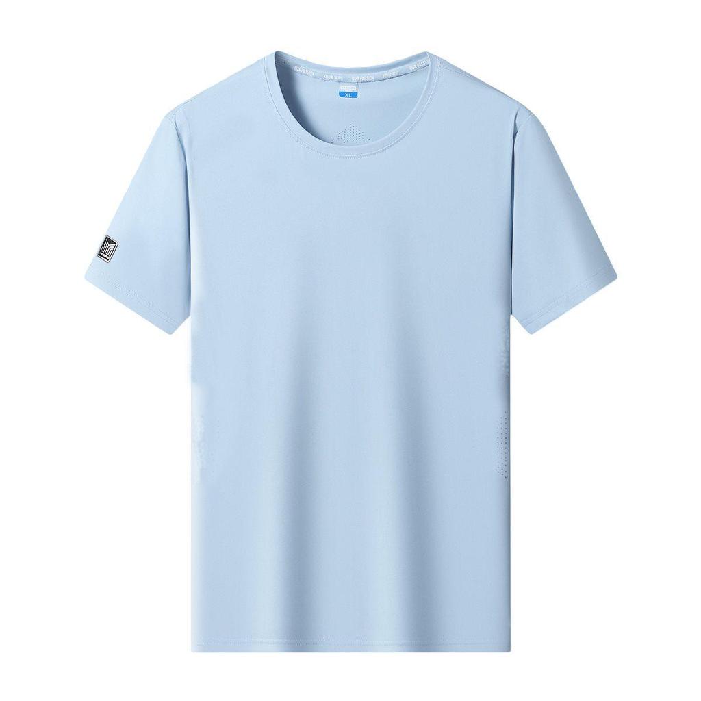 Men's Summer Quick-Dry Breathable Ice Silk T-Shirt - Loose Fit Short Sleeve