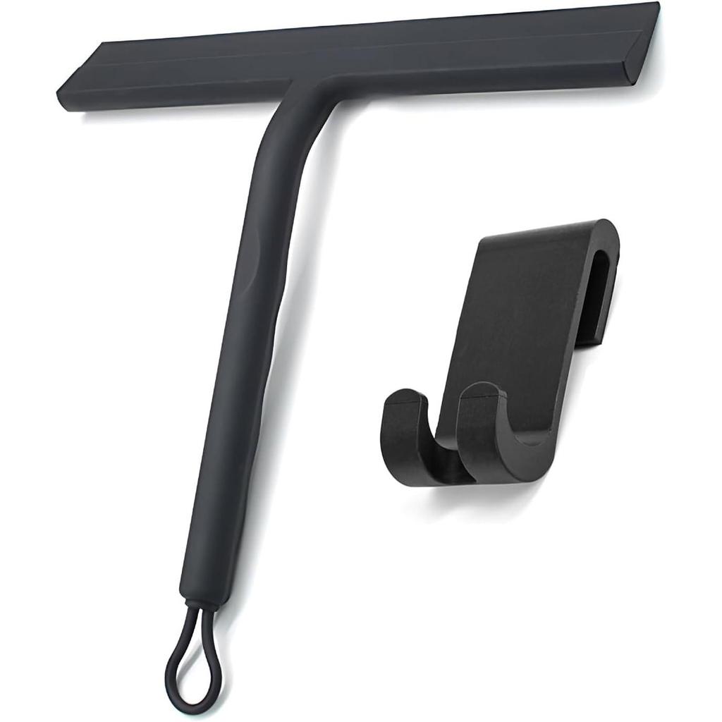Silicone Glass Squeegee with Hook for Bathroom and Window Cleaning