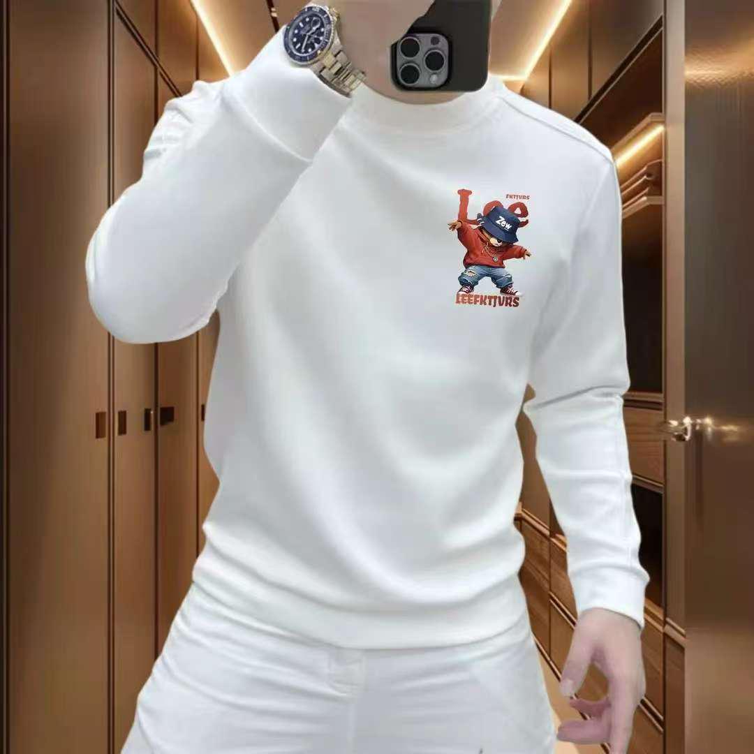 

Men s Trendy Autumn/Winter Printed Hoodie - Round Neck, Long Sleeve, Versatile Casual Pullover L