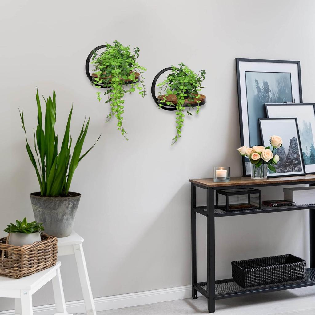 Kovový Nástěnný Květináč Černý Ebro Rustikální Loft