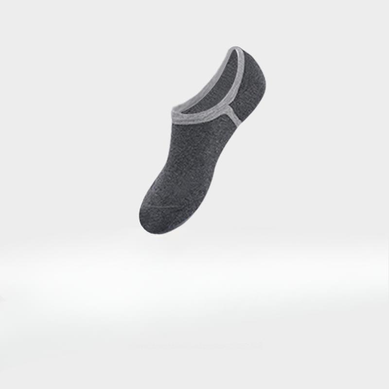 

Мужские летние дышащие сетчатые тонкие невидимые носки, черно-белые противоскользящие носки-лодочки, влагоотводящие и с не соскальзывающей пяткой, короткие носки 1 pair темно серый