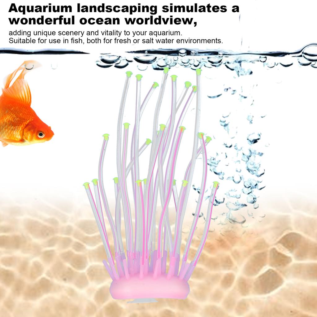 Artificial Coral Silicone Fluorescent Simulation Aquarium Fish   2‑Color Tube Decoration