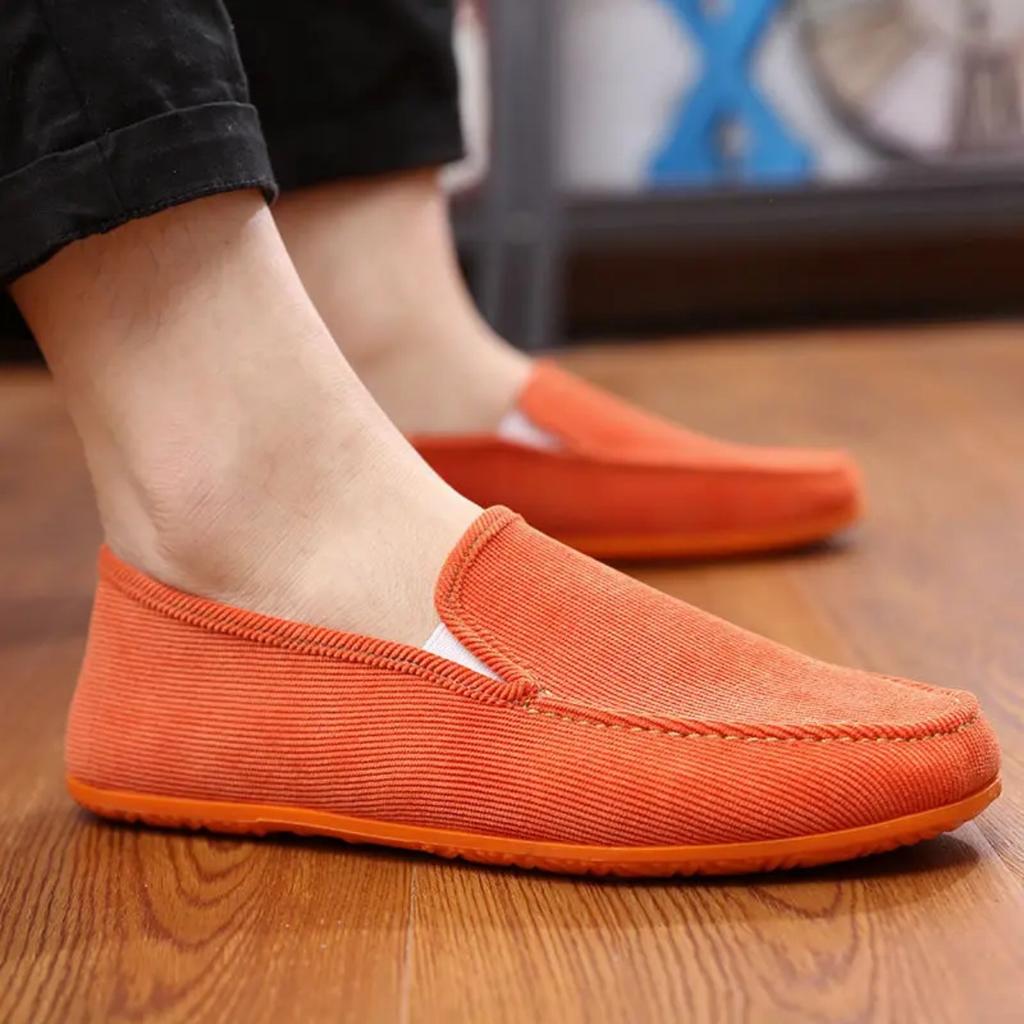 Pánské velké mokasíny, boty na ploché podpatky, látkové nazouvací boty pro muže, módní letní styl, měkké mokasíny