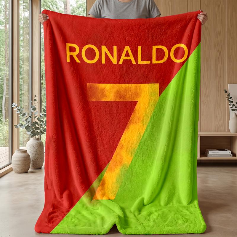 Coperta Tema Cristiano Ronaldo Morbida Coperta in Flanella Morbida Coperta Plaid Peluche Coperta Accogliente per Divano Letto per Arredamento Casa
