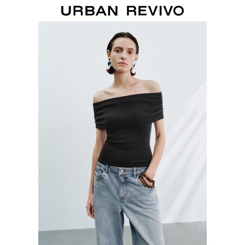 UR Women's Off-Shoulder Slim-Fit Knit Top