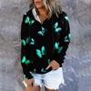 Damen Casual Fashion Print Langarm Pullover Kapuzen Top Sweatshirts