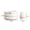 2 Pieces Matcha Bowl Tea with Whisk Holder Smooth Surface Craft Ceramic Handmade