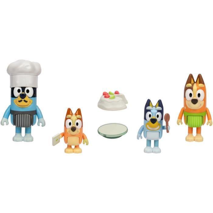 Pack De 4 Figurines - BLUEY - La Famille En Cuisine