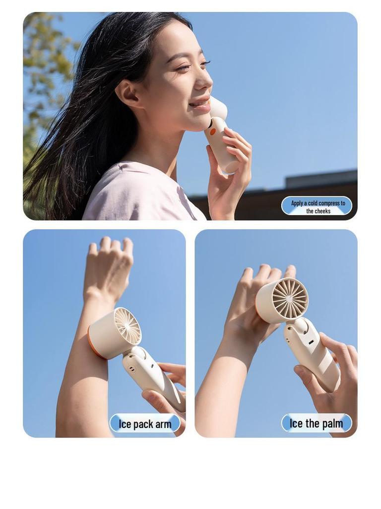 2026 High-Speed Cooling Ice Pack Foldable Digital Display Portable Silent Outdoor Fan