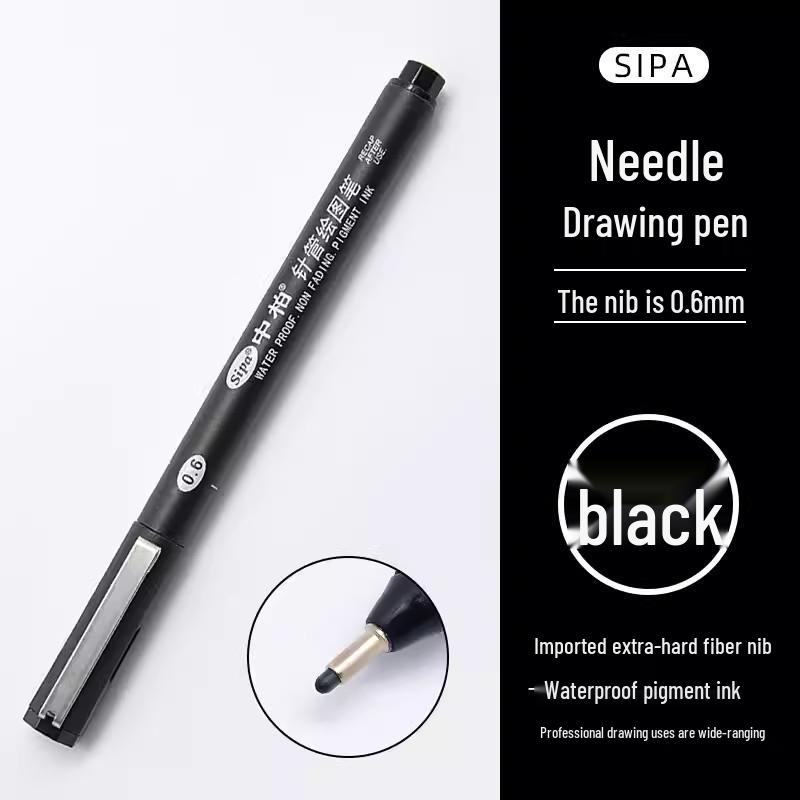 Zhongbai Waterproof Fine Liner Pen Set, 0.05-0.8 mm, for Drawing, Manga, and Hand-Painting.