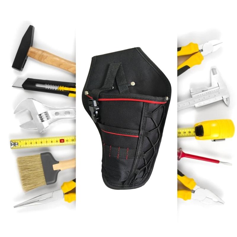Bärbart Kraftigt Borrhölster Verktygsbältespåse Midjeväska Borrverktygsförvaringsväskor Sladdlös Elektrikerverktygsväska 600D