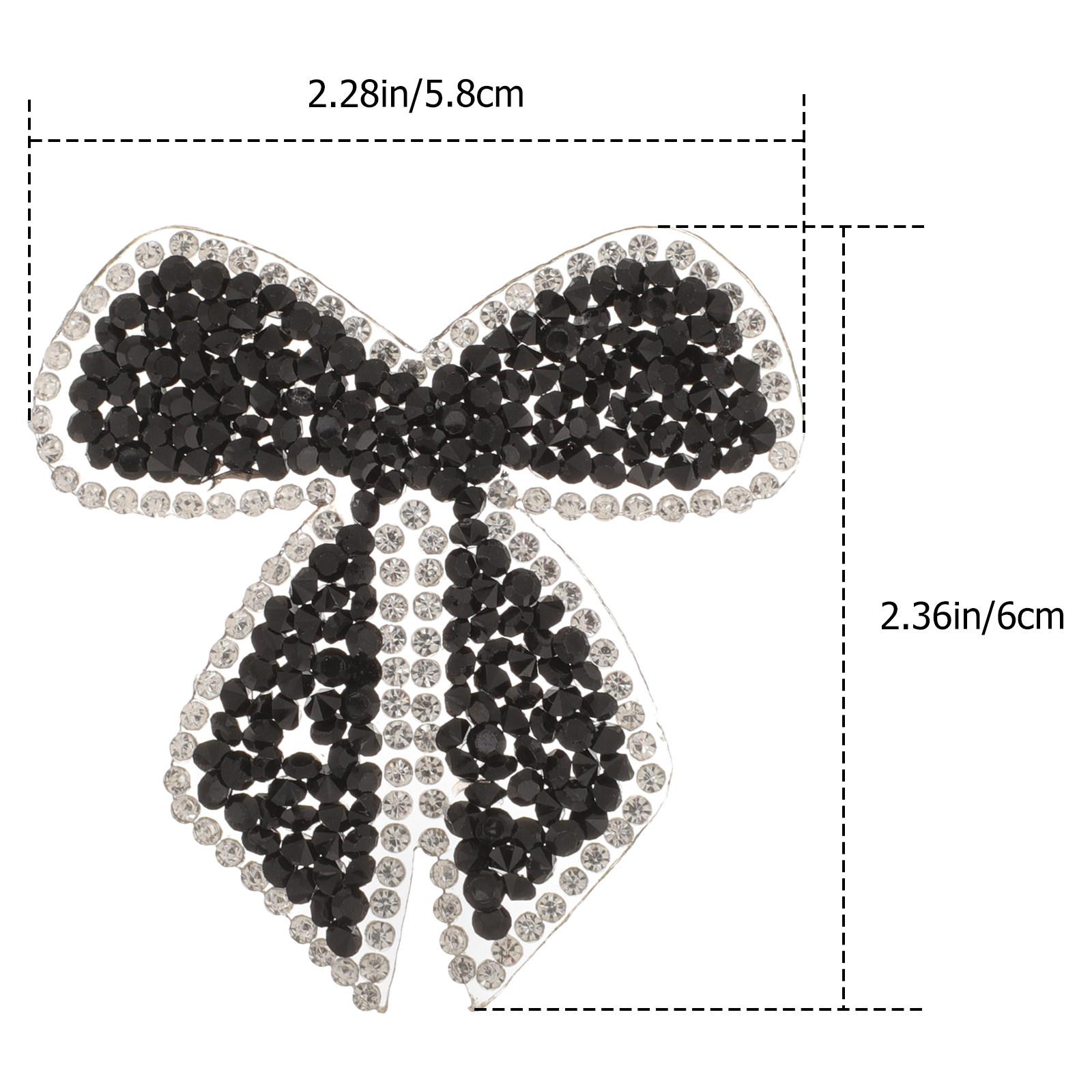 

Rhinestone Bowknot Iron on Patch Embroidered Decorative Patch for Clothing DIY Repair Bags Hats Cushion Pillow Applique Glitter чёрный