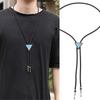 Blingbling Bolo Tie Triangular Lariat Neckchain Cool Jewelry for Girls Winter Outfit Clavicle Chain Necklace Girls