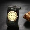 Punk and Rock Antique Watch with Genuine Leather Waterproof Analog Quartz Watch with Leather Motorcycle Fashion Watch Perfect Gift for and Day Men's