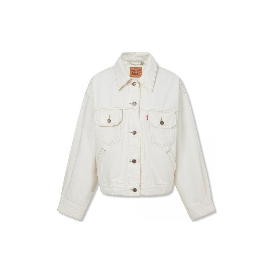 Levis SS23 Cool Series Solid Color Multi-Pocket Denim Jacket Women jackets White A4853-0001