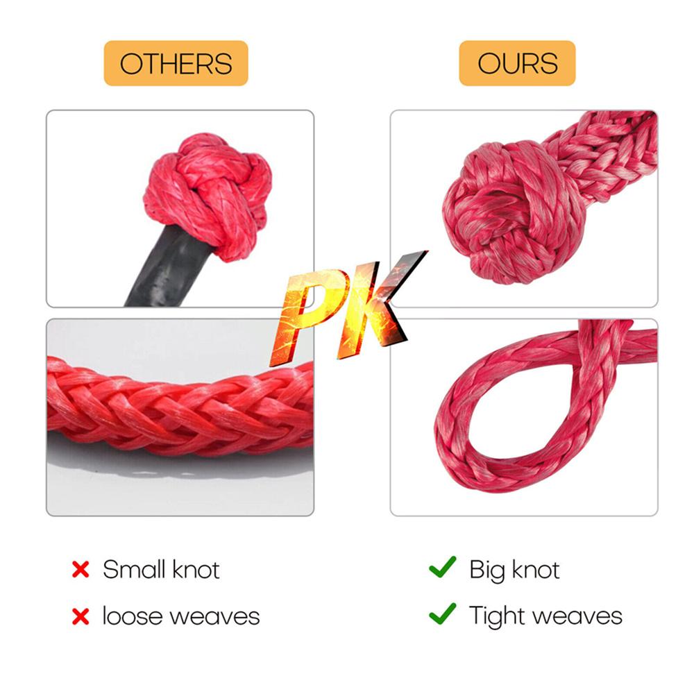 Soft Shackles articulate better, don’t rattle around when not under load, don’t