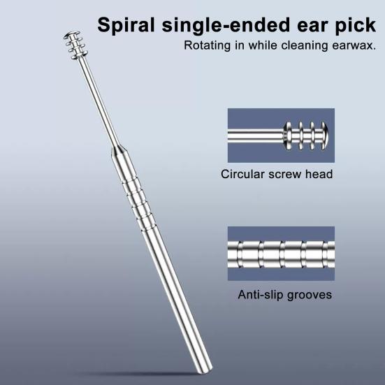 Ear Pick Ear Wax Removal Kit Ear Curette Cleaner 360 Degree Spiral Design Ear Canal Cleaner Ear Cleansing Tool Set