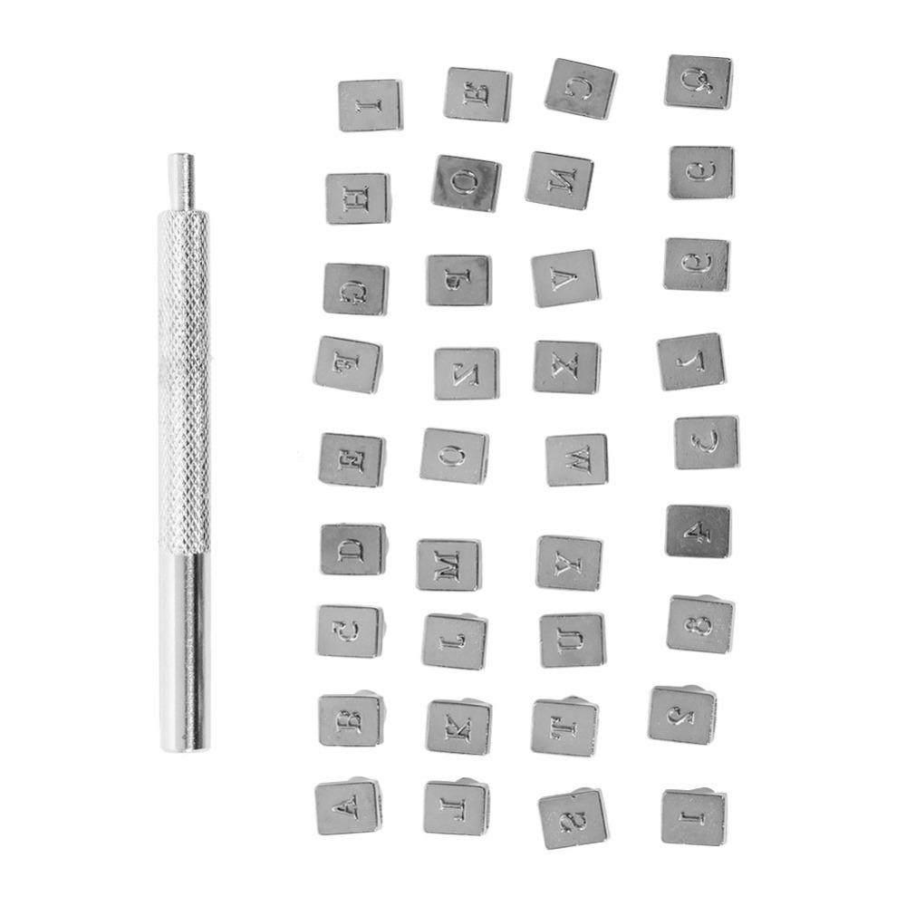 37pcs Steel Material Number Punch Kit Handle Design Metal Letter Punch For Metal Craft