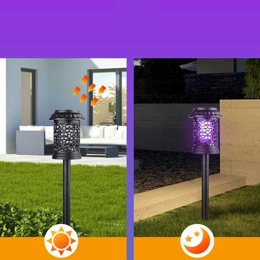 Solar Mosquito Lights Household Physical Electric Mosquito Lamp Outdoor Waterproof Garden Villa Purple Light Mosquito  Lamps