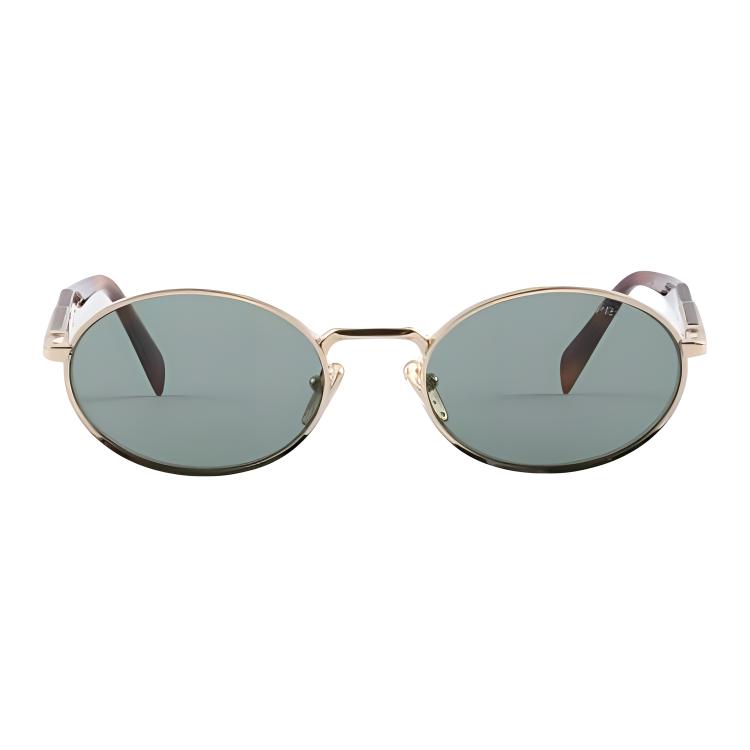 Prada Full Frame Design Metal Acetate Oval Sunglasses Women Sunglasses Tortoiseshell SPR65Z_EZVN_FE70L_C_055