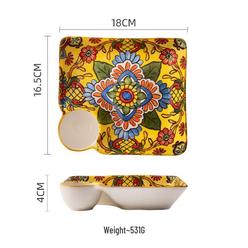 

Набор керамической посуды Zhi Shi с желтыми цветами в богемном стиле