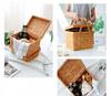 2pc Wood Weaving Picnic  Portable Fruit Holder Home Storage Basket