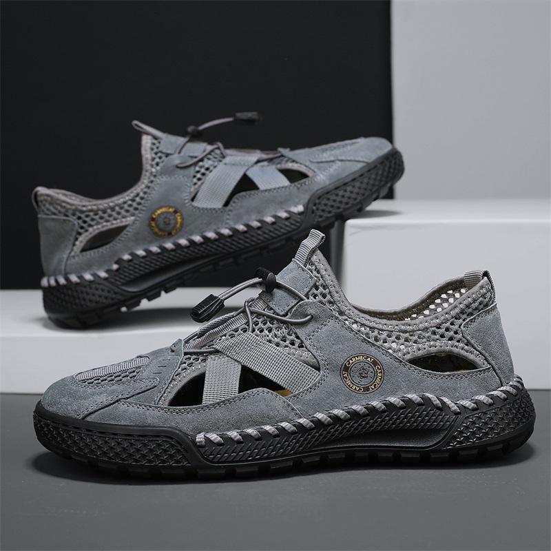 Mode Heiße Sommer Herren Sandalen Outdoor Mesh Atmungsaktive Sandalen Weiche Herren Sandalen Hausschuhe Handgefertigte Sandalen Römische Outdoor Pantoletten