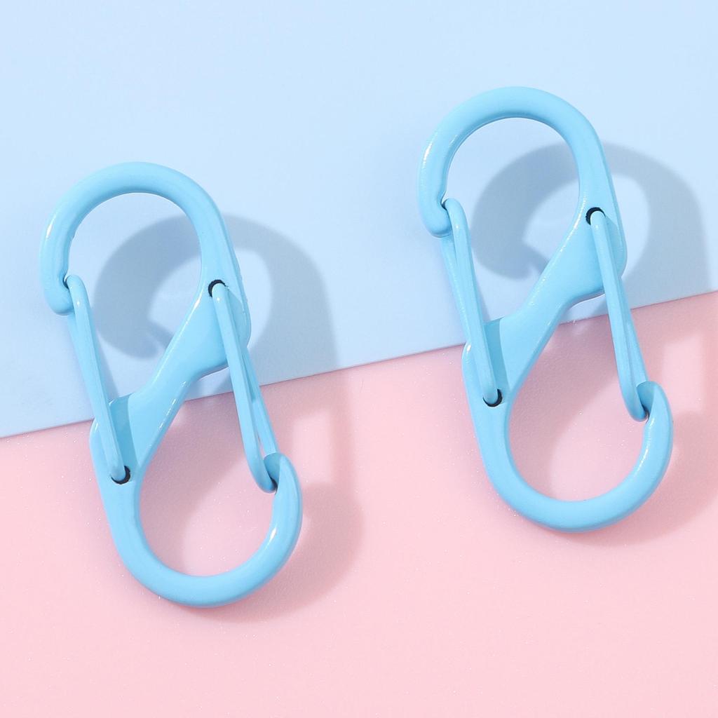 Colorful Alloy Baked Paint Double-Headed S-Shaped Spring Buckle Keychain DIY Accessory