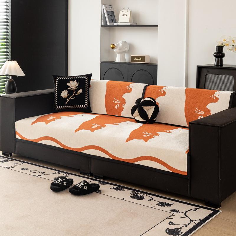 

Cartoon wind sofa cushion universal in all seasons new sofa cover one piece chenille leather sofa cushion 90*90cm