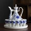 Ancient Style Retro Ceramic Baijiu Decanter Set with Wine Glasses