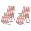 Reclining Garden Chair Set of 2, 5-Level Adjustable Zero Gravity Chairs with Cushions