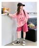 Girls' Summer Casual Set New Korean Style Fashionable Loose Girls' Summer Short Sleeved Shorts Set