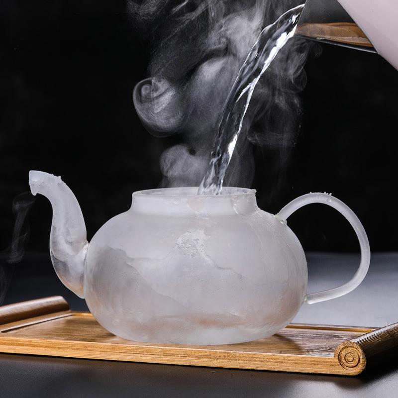 400ml-1600ml Heat-resistant Glass Hot Tea Pot Flower Kettle Kung Fu Teawear Set Tea Beverage Strainer Infuser Puer Oolong Barley Pot Teaware for