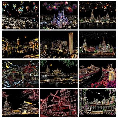 Peinture diamant paysage rond et carré, strass 5d, broderie complète 5d, mosaïque de ville, point de croix, Kit artisanal à faire soi-même