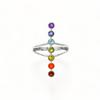 7 Chakra Gemstone Ring: 925 Sterling Silver, Healing Jewelry