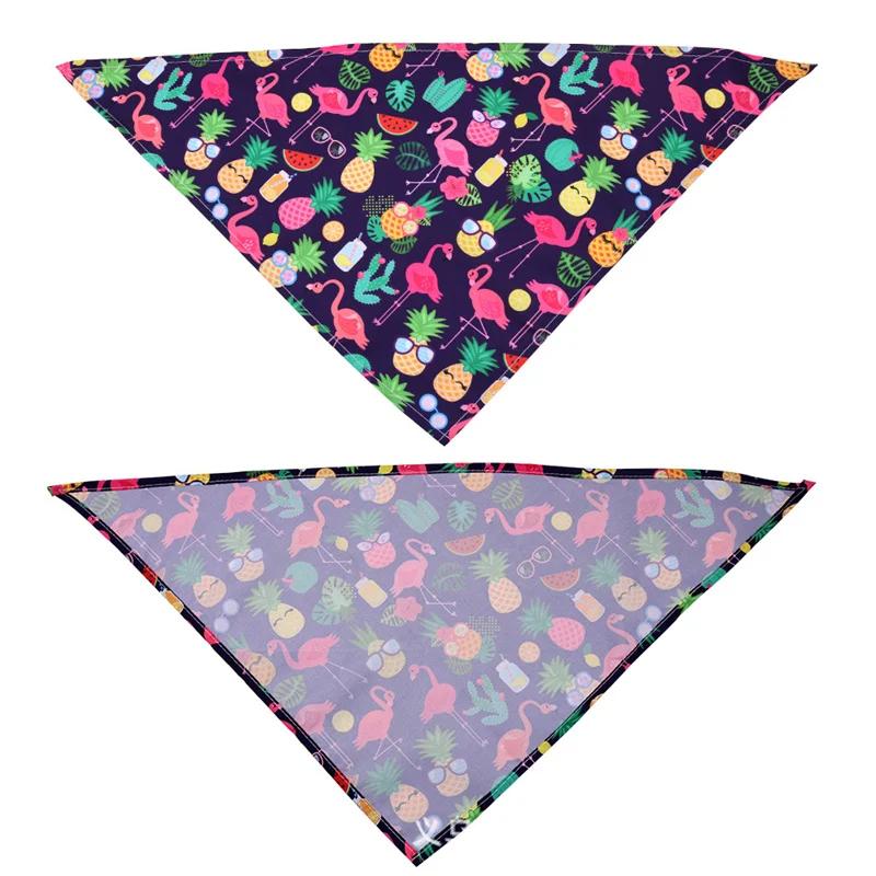 Hawaiian Style Pet Triangular Bandage Bandana for Dogs Cats Aninmals Flamingo Print Dog Scarf Bibs Mascotas Grooming Accessories