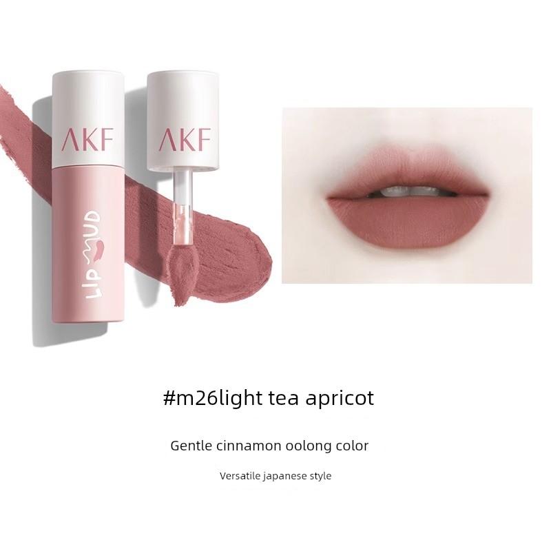 Akf Lip Mud Lip Glaze Lipstick Matte Matte Finish M17 Waterproof Long-Lasting Non-Stick Cup M07 Niche Affordable Natural Look Brightening