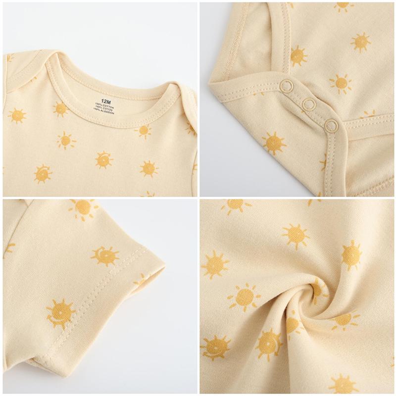 KIDDIEZOOM Pieces Baby Girls And Boys Bodysuit Short Sleeve Soft Cotton Baby Clothes 0-12 Months Newborn Cartoon Jumpsuit Clothing