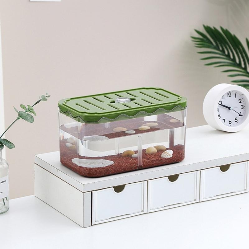 Tabletop Fish Tank Aquarium Breeding Box with Removable Divider Box for Shrimp Baby Fishes Guppy Accessories