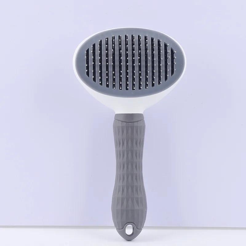 

Pet comb, one-click hair removal comb for dogs and cats, stainless steel hair comb, untangle and remove loose hair