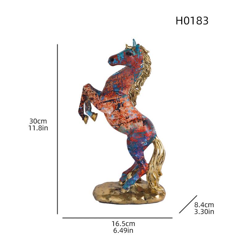 

Nordic Horse Sculpture Home Decor, Resin Craft Ornament For Living Room And Office, Creative Wealth Attracting Retro Soft Furnishing Decoration H0180